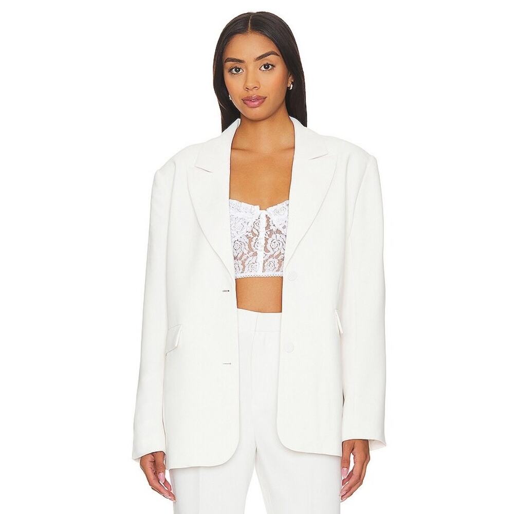 Good American Suiting Boyfriend Blazer Ivory001 S/M NWT